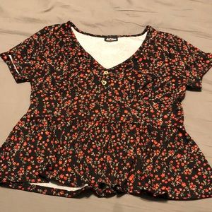 Flower stamp blouse